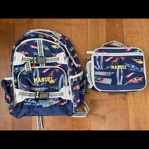 Hot wheels Pottery barn backpack with lunch box